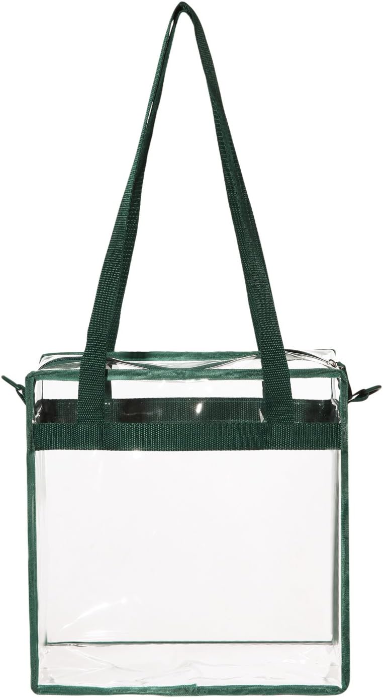 BAGAIL Clear Bags 12x6x12 Stadium Approved Clear Tote Bag with Zipper Closure Crossbody Shoulder Bag with Adjustable Strap - Image 4